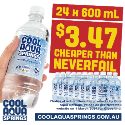 Compare Neverfail vs Cool Aqua Springs prices of 24 x 600 mL bottles of spring water packs